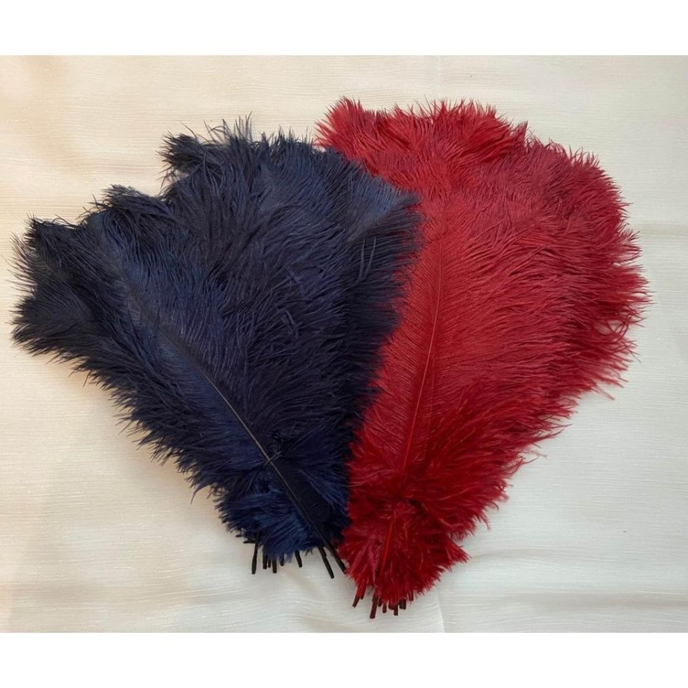 10 pieces | Navy Blue & Burgundy Feathers Wedding Party for Centerpiece